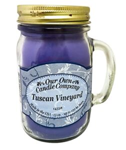 our own candle company tuscan vineyard scented 13 ounce mason jar candle
