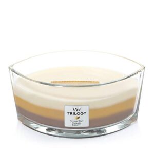 WoodWick Ellipse Scented Candle, Café Sweets Trilogy, 16oz | Up to 50 Hours Burn Time