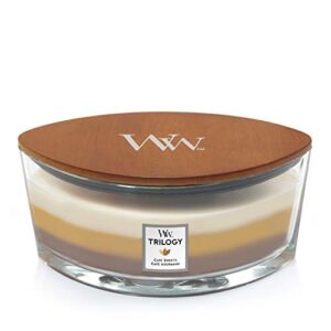 WoodWick Ellipse Scented Candle, Café Sweets Trilogy, 16oz | Up to 50 Hours Burn Time