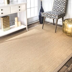 nuloom orsay machine woven sisal area rug, 8′ x 10′, beige