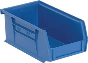 quantum storage k-qus220bl-20 20-pack stack and hang plastic bin storage containers, 7″ x 4″ x 3″, blue