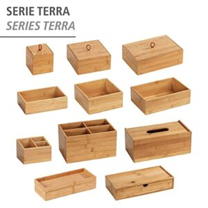 WENKO Terra M 23923100 Bamboo Storage Box with Lid 15 x 7 x 15 cm Brown