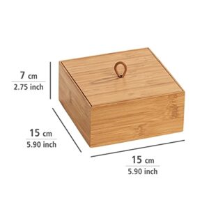 WENKO Terra M 23923100 Bamboo Storage Box with Lid 15 x 7 x 15 cm Brown