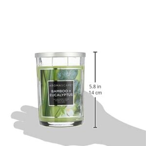 Aromascape PT41900 2-Wick Scented Jar Candle, Bamboo & Eucalyptus, 19-Ounce, Green