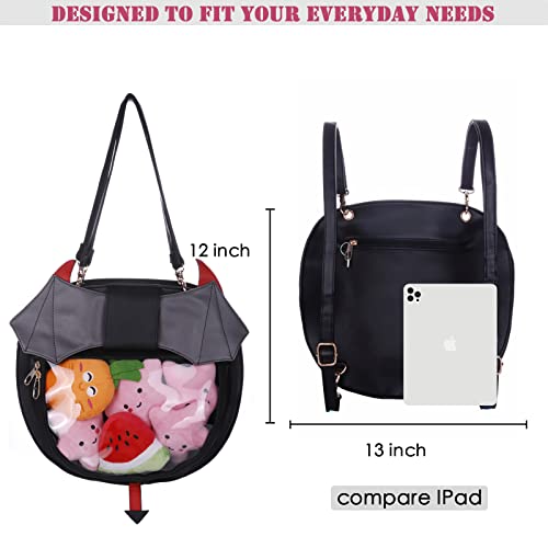 Ita Bag Heart Purse Kawaii Backpack Ita Bag Crossbody Clear Bag Devil Purse Bat Wings Bag Ita Heart Bag Kawaii Wallet Lolita Bag Kawaii Bag Transparent Backpacks Cute Bag Japanese School Bag Anime Bag