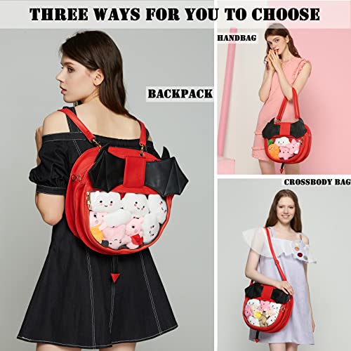 Ita Bag Heart Purse Kawaii Backpack Ita Bag Crossbody Clear Bag Devil Purse Bat Wings Bag Ita Heart Bag Kawaii Wallet Lolita Bag Kawaii Bag Transparent Backpacks Cute Bag Japanese School Bag Anime Bag