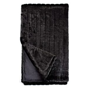 fabulous-furs donna salyers couture mink faux-fur throw blanket, soft blanket, 60×86 in, black mink