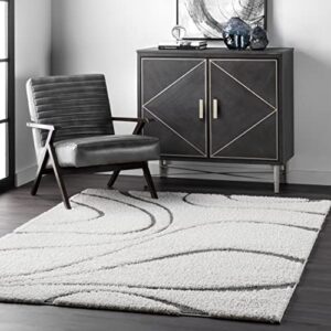 nuloom carolyn cozy soft & plush shag area rug, 5 ft 3 in x 7 ft 6 in, beige