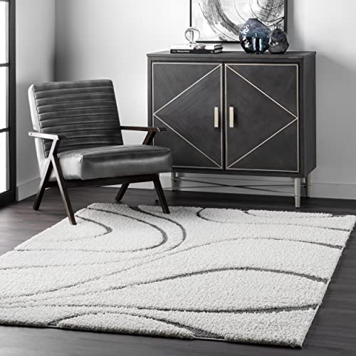 nuLOOM Carolyn Cozy Soft & Plush Shag Area Rug, 5 ft 3 in x 7 ft 6 in, Beige