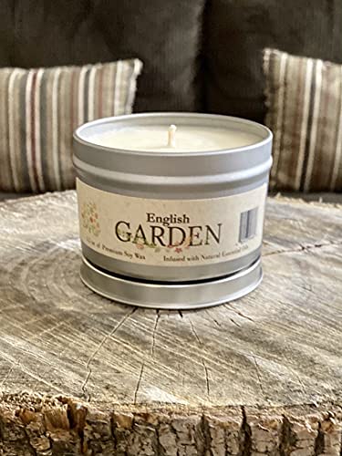 English Garden - Floral Aromatherapy Soy Candle for Stress Relief, Relaxation, Anxiety, Comfort & Sleep- Mixed Scents of Lilac, Rose & Jasmine-Soy Wax Infused w/Natural Oils, Made in The U.S.A.