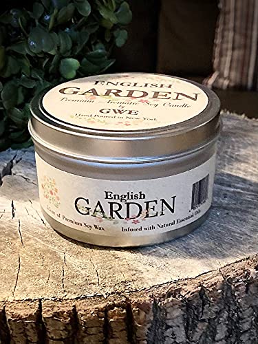 English Garden - Floral Aromatherapy Soy Candle for Stress Relief, Relaxation, Anxiety, Comfort & Sleep- Mixed Scents of Lilac, Rose & Jasmine-Soy Wax Infused w/Natural Oils, Made in The U.S.A.