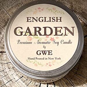 English Garden - Floral Aromatherapy Soy Candle for Stress Relief, Relaxation, Anxiety, Comfort & Sleep- Mixed Scents of Lilac, Rose & Jasmine-Soy Wax Infused w/Natural Oils, Made in The U.S.A.