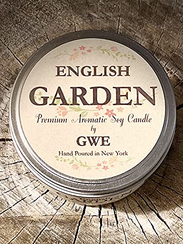 English Garden - Floral Aromatherapy Soy Candle for Stress Relief, Relaxation, Anxiety, Comfort & Sleep- Mixed Scents of Lilac, Rose & Jasmine-Soy Wax Infused w/Natural Oils, Made in The U.S.A.