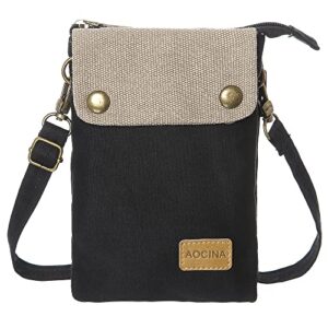 aocina small crossbody bags for women cell phone purse thread wallet crossbody bag for teen girls(a-black)