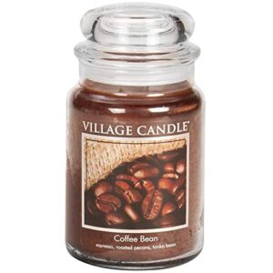 village candle coffee bean glass jar scented candle, large, 21.25 oz, brown
