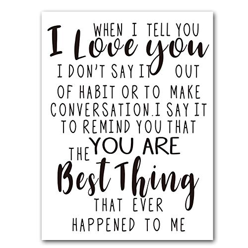 CHDITB Unframed Family Romantic Art Painting Marriage Newlyweds Poster Inspirational Lettering Print,Set of 1（12" x16" ） Canvas Couple Bedroom Wall Art Decor,Great Lovers Gift for Girls