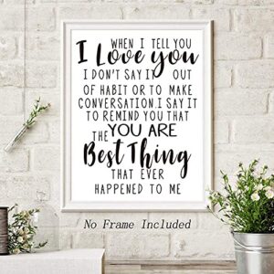 CHDITB Unframed Family Romantic Art Painting Marriage Newlyweds Poster Inspirational Lettering Print,Set of 1（12" x16" ） Canvas Couple Bedroom Wall Art Decor,Great Lovers Gift for Girls