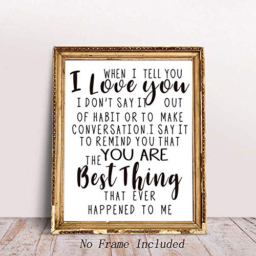 CHDITB Unframed Family Romantic Art Painting Marriage Newlyweds Poster Inspirational Lettering Print,Set of 1（12" x16" ） Canvas Couple Bedroom Wall Art Decor,Great Lovers Gift for Girls