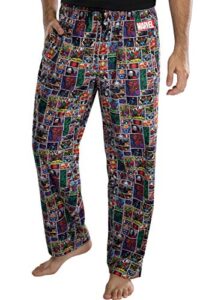 marvel comics mens’ vintage avengers comic book page pajama pants (xx-large) multi