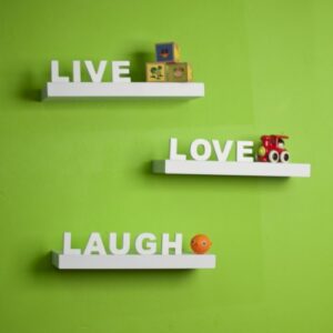 Danya B™ Decorative Live Love Laugh White Wall Shelves (Set of 3)