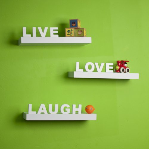 Danya B™ Decorative Live Love Laugh White Wall Shelves (Set of 3)