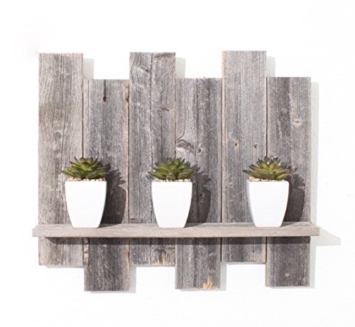 BarnwoodUSA | Farmhouse Staggered Wall Shelf - 100% Up-cycled Reclaimed Wood