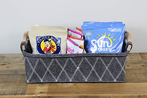 Bins & Things Felt Storage Bins Basket Set of 3 (S, M, L) Fabric Storage Organizing Baskets with Durable Handles - Home Storage Organizer Made with Thick Durable Felt Materials - Fabric Storage Basket