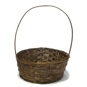the lucky clover trading 12 inch round bamboo basket with handle