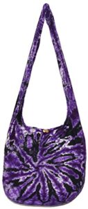 tie dye bohemian hipster hobo boho hippie crossbody bag purse twist 39″ (violet)