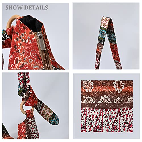 KARRESLY Women's Sling Crossbody Bag Ethnic Style Shoulder Bag with Adjustable Strap(3-511