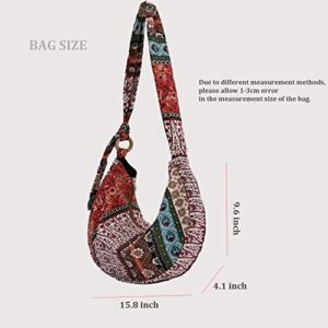 KARRESLY Women's Sling Crossbody Bag Ethnic Style Shoulder Bag with Adjustable Strap(3-511