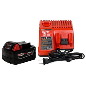 milwaukee 48-59-1812 m12/m18 battery charger & (1) 48-11-1850 5.0ah lithium ion battery