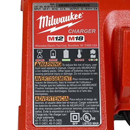 Milwaukee 48-59-1812 M12/M18 Battery Charger & (1) 48-11-1850 5.0Ah Lithium Ion Battery