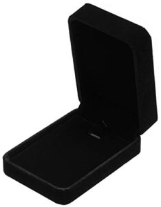 classic velvet jewelry gift box case for necklace pendant (black)
