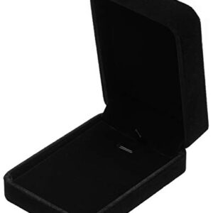 Classic Velvet Jewelry Gift Box Case for Necklace Pendant (Black)