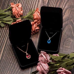 Classic Velvet Jewelry Gift Box Case for Necklace Pendant (Black)