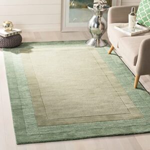 safavieh impressions collection 7’6″ x 9’6″ green / beige im821d handmade premium wool area rug