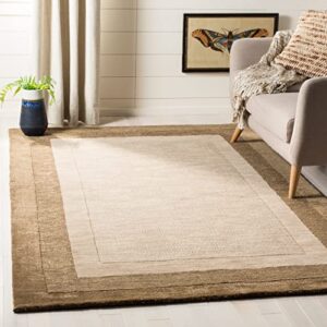 SAFAVIEH Impressions Collection 7'6" x 9'6" Green / Beige IM821D Handmade Premium Wool Area Rug