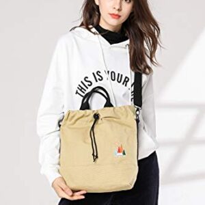 Togood Women Casual Canvas Shoulder Bags, Sunshine Embroidery Cross Body Bag Top Handbag