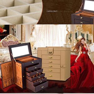 Kendal Huge Jewelry Box Jewelry Case with 6 Tier 5 Drawers Large Storage Capacity with Mirror Jewelry Storage Organizer Great Gift Also Good For Watches LJC-SHD5BK (black)