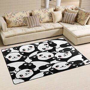 wozo cute panda animal area rug rugs non-slip floor mat doormats living dining room bedroom dorm 60 x 39 inches inches home decor
