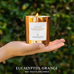 Benevolence LA Eucalyptus & Orange Wood Wick Candles | 8 oz Scented Candles for Home Scented | Natural Soy Candles Gifts for Women | 45 Hour Burn Aromatherapy Candle | Perfect Spring Candles