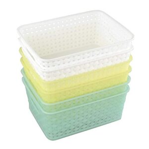 obston classroom plastic storage baskets for organizing, set of 6