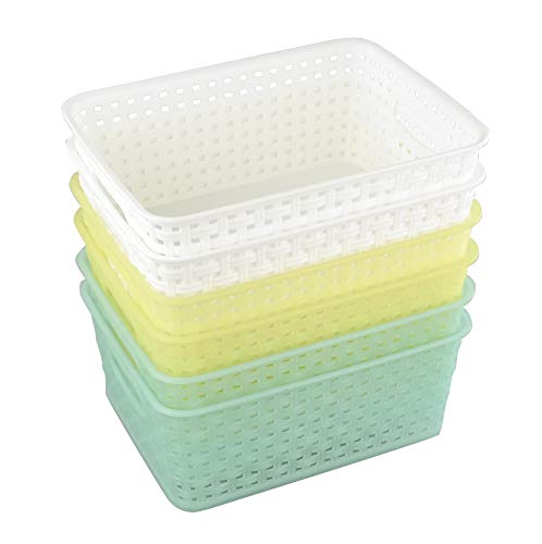 Obston Classroom Plastic Storage Baskets for Organizing, Set of 6