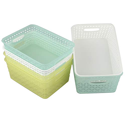 Obston Classroom Plastic Storage Baskets for Organizing, Set of 6