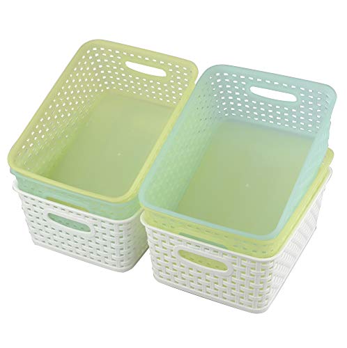 Obston Classroom Plastic Storage Baskets for Organizing, Set of 6