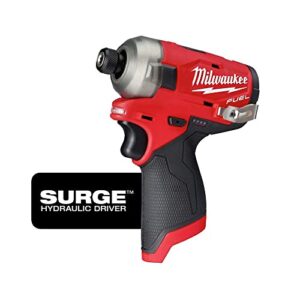 milwaukee 2551-20 m12 fuel surge compact lithium-ion 1/4 in. cordless hex hydraulic driver (tool only)