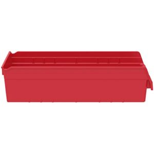 Akro-Mils 30014 Plastic Nesting ShelfMax Storage Bin Box, (24-Inch x 11-Inch x 6-Inch), Red, (6-Pack)