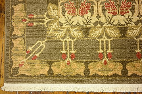 Unique Loom Edinburgh Collection Classic Oriental Traditional French Country Inspired Border Design Area Rug, 5 x 8 ft, Brown/Beige