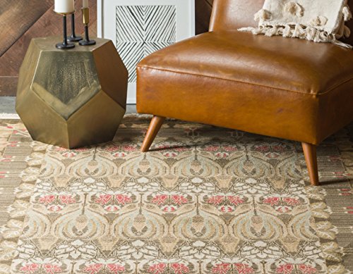 Unique Loom Edinburgh Collection Classic Oriental Traditional French Country Inspired Border Design Area Rug, 5 x 8 ft, Brown/Beige